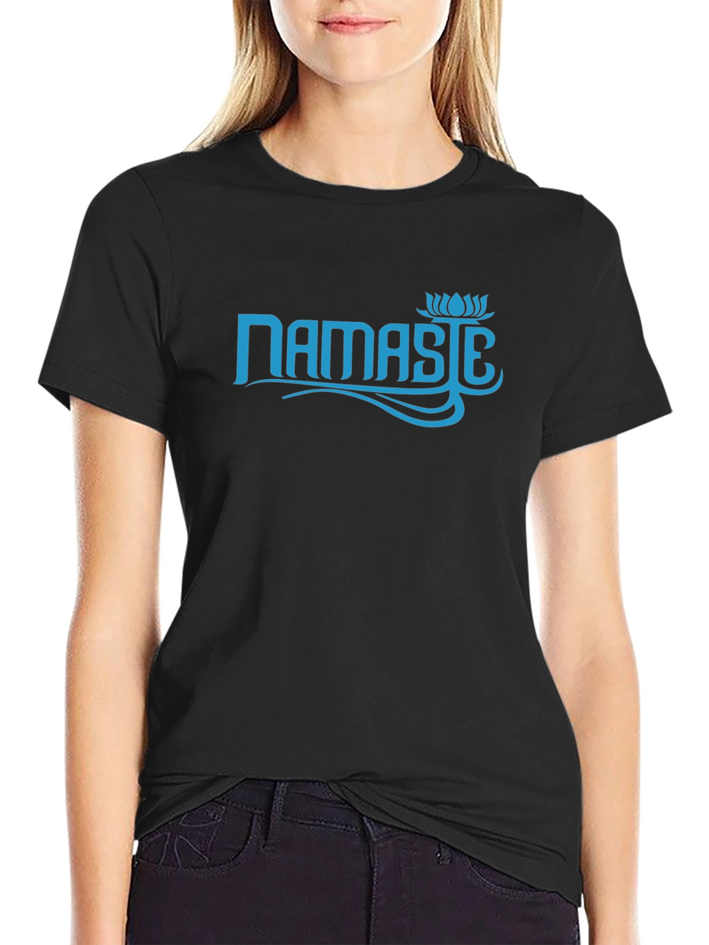 Namaste Graphic Tee - Relaxed Fit Black Cotton Shirt