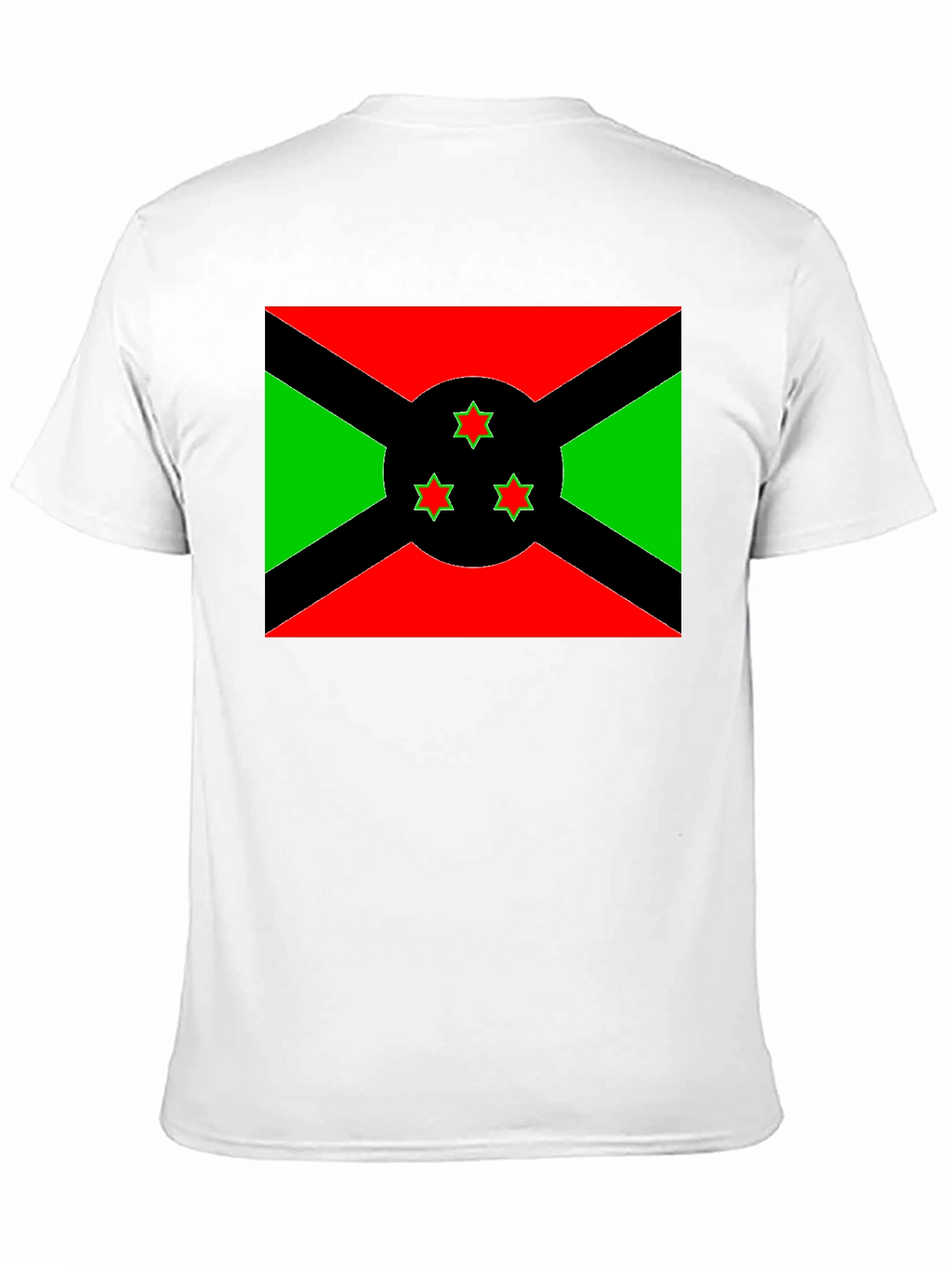 Burundi Flag Graphic Tee - Black Cotton