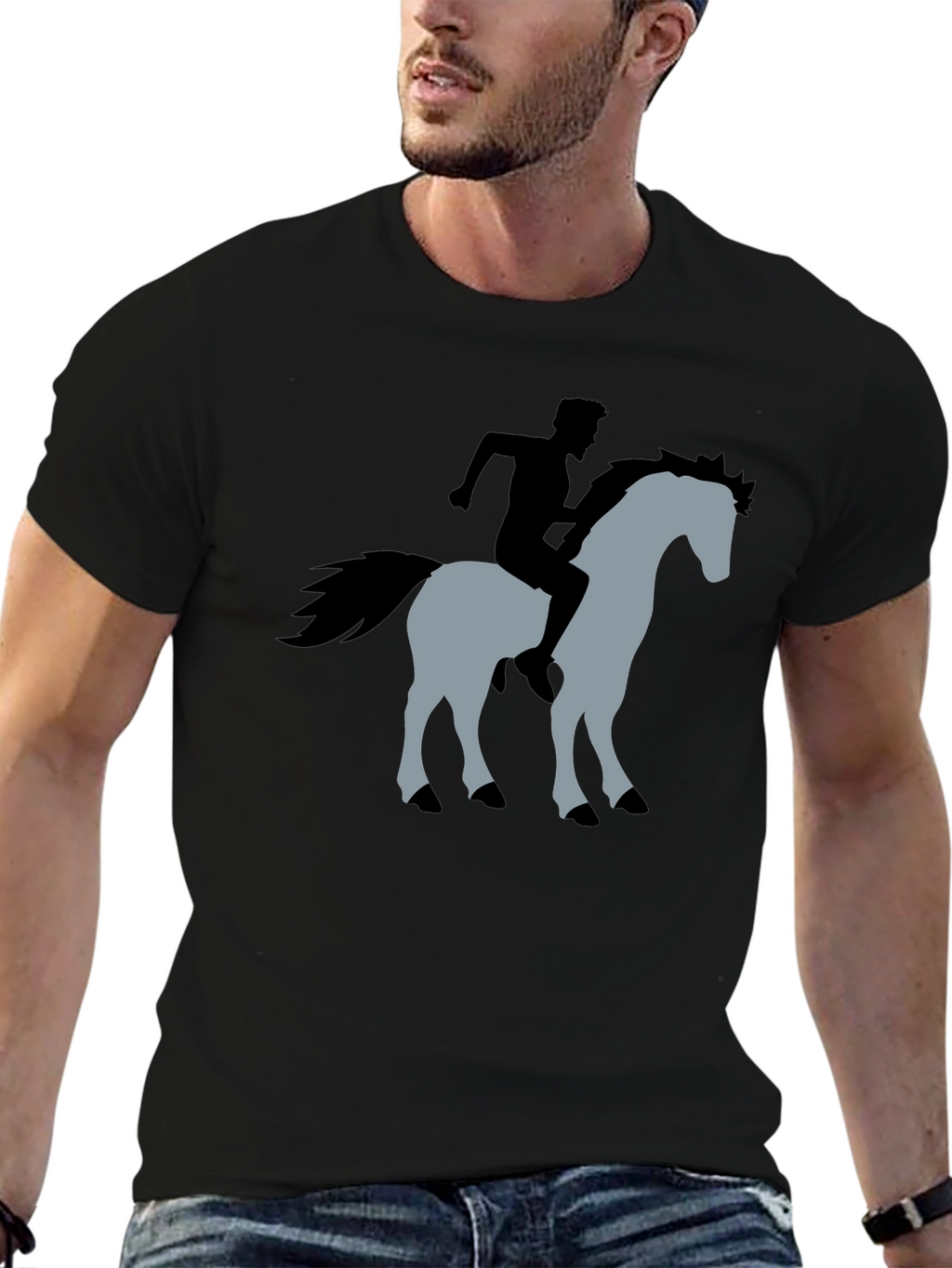 Equestrian Graphic T-Shirt - Stylish Rider Design