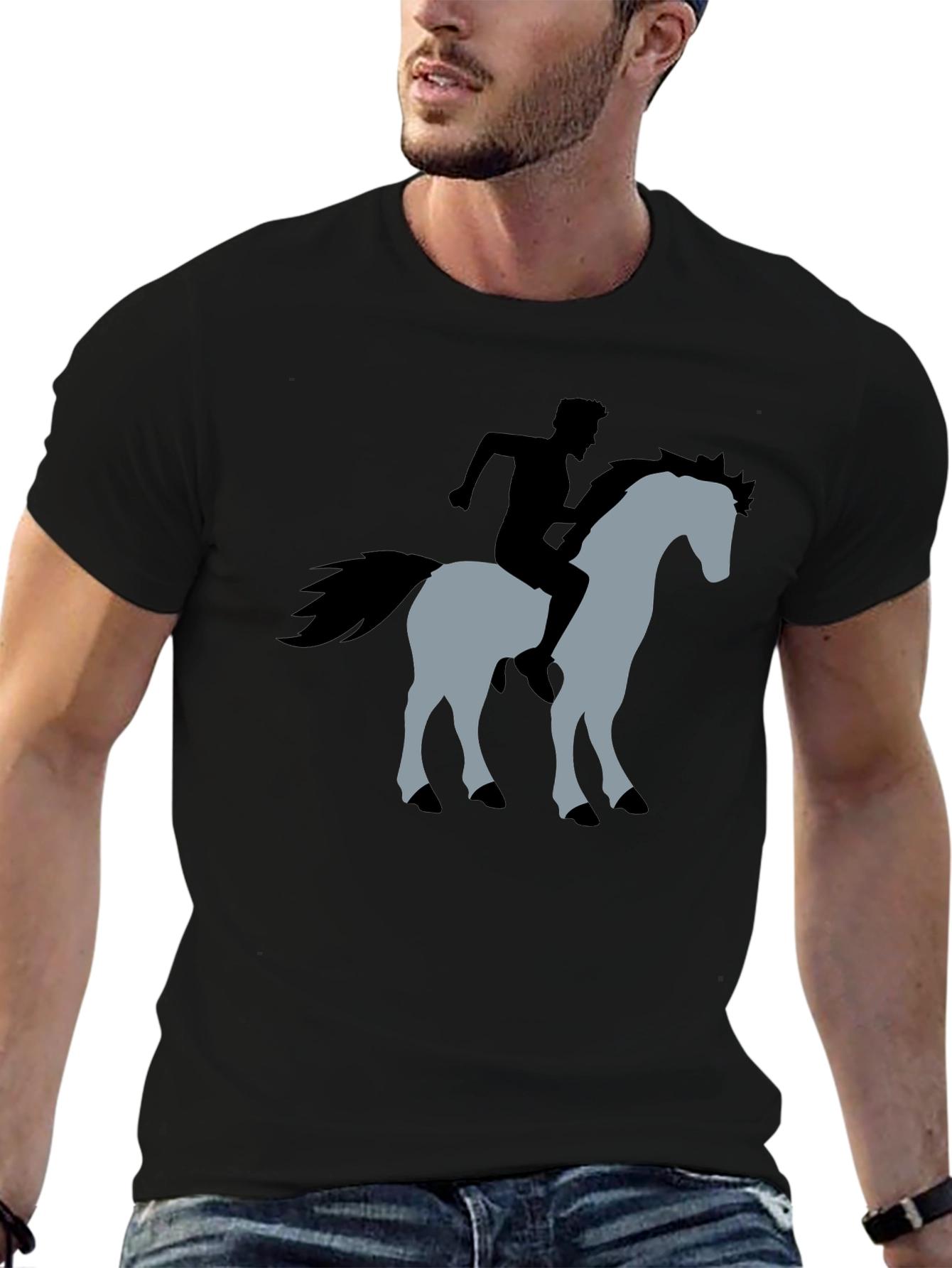 Equestrian Graphic T-Shirt - Stylish Rider Design