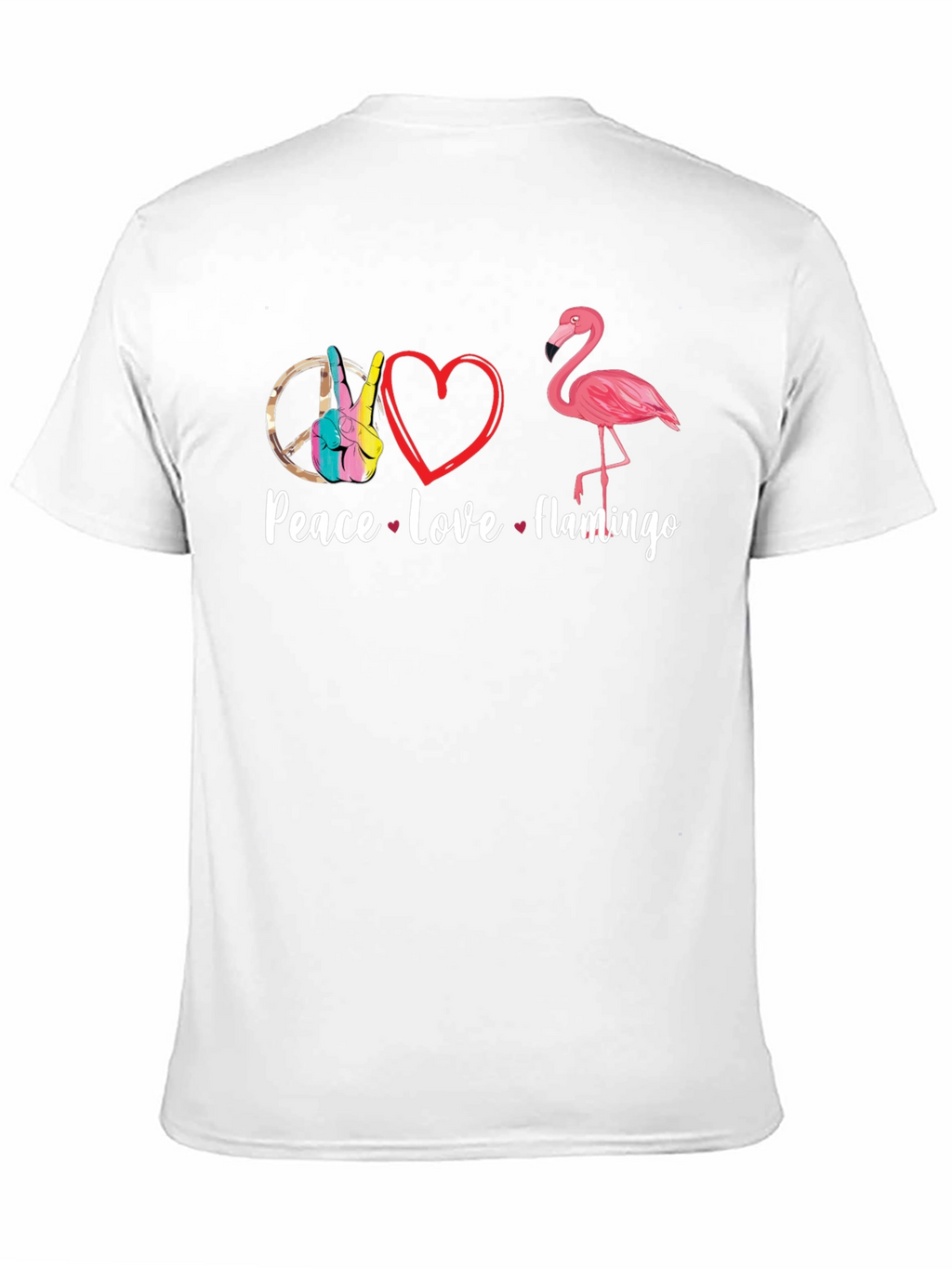 Peace Love Flamingo T-Shirt - Fun Graphic Tee