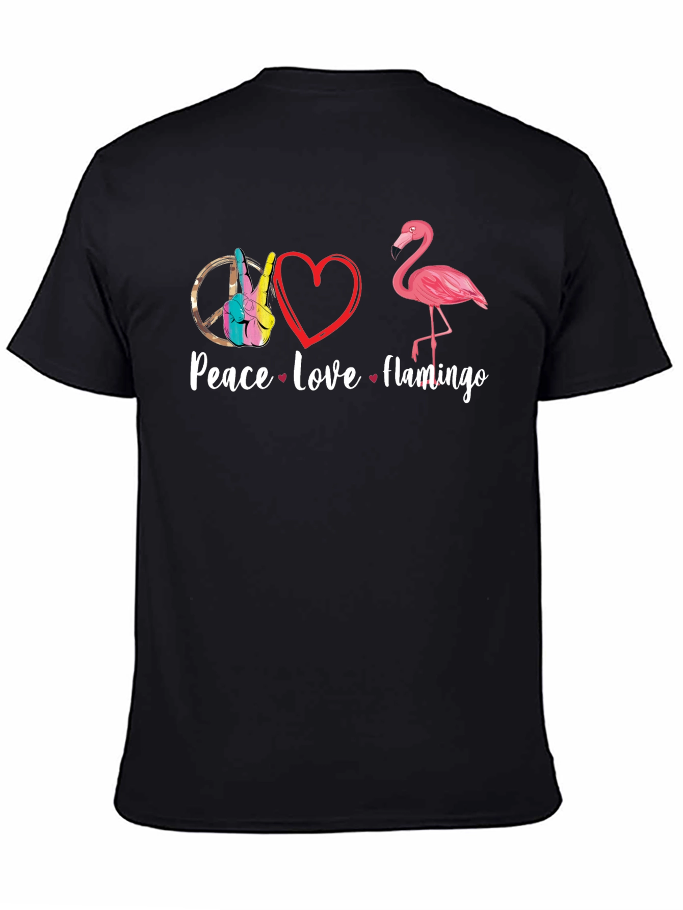 Peace Love Flamingo T-Shirt - Fun Graphic Tee