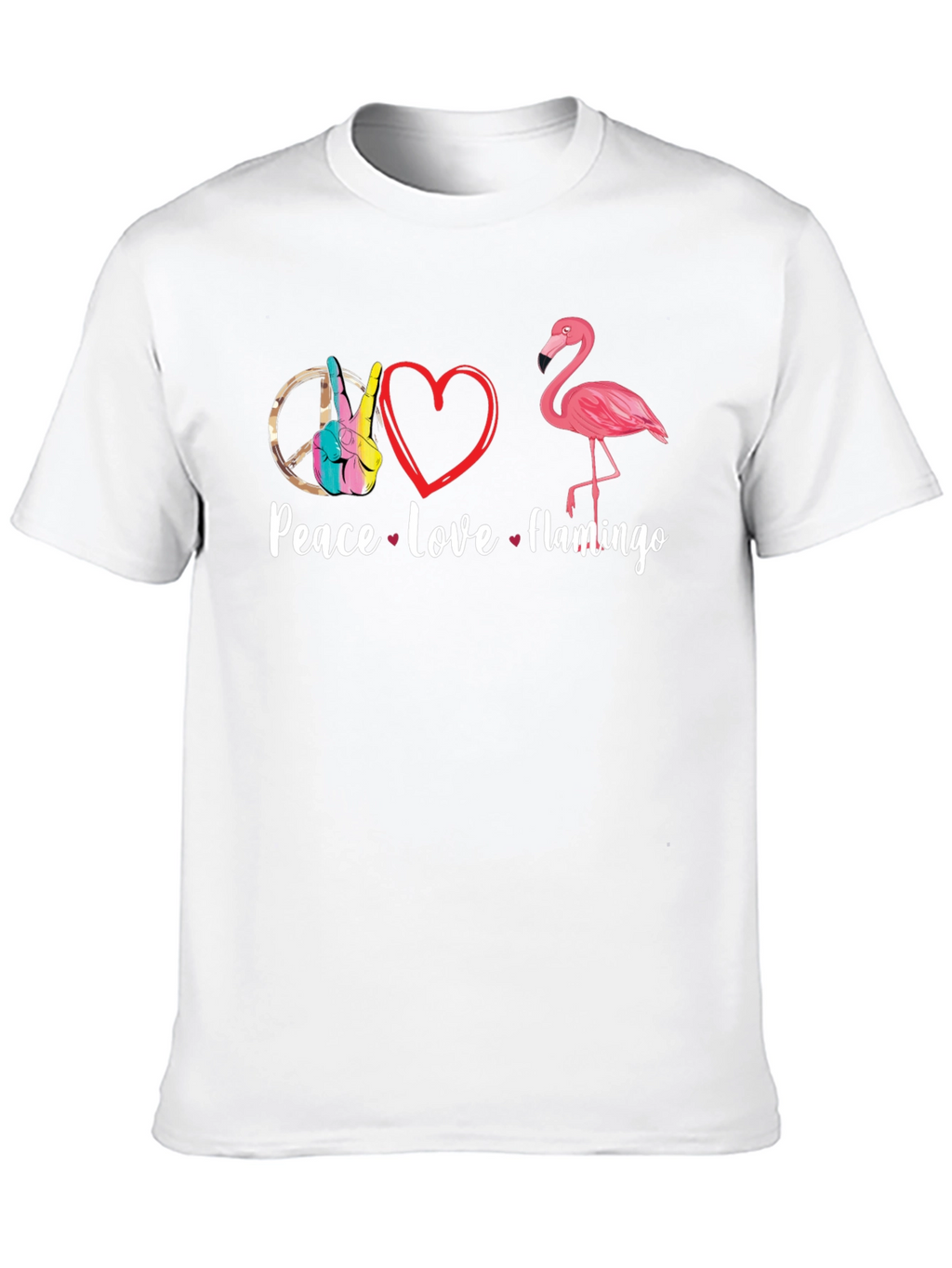Peace Love Flamingo T-Shirt - Fun Graphic Tee