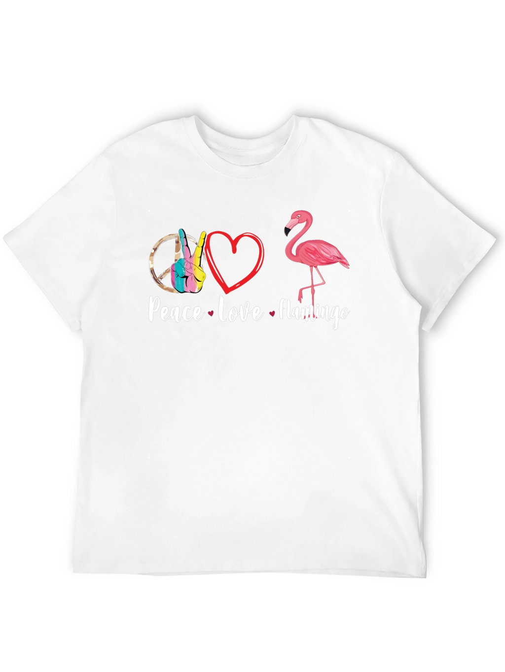 Peace Love Flamingo T-Shirt - Fun Graphic Tee