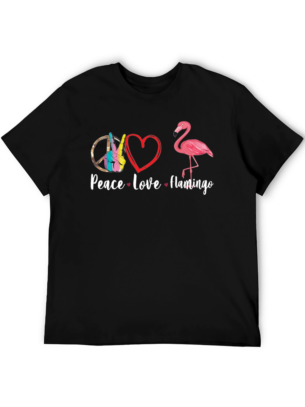 Peace Love Flamingo T-Shirt - Fun Graphic Tee