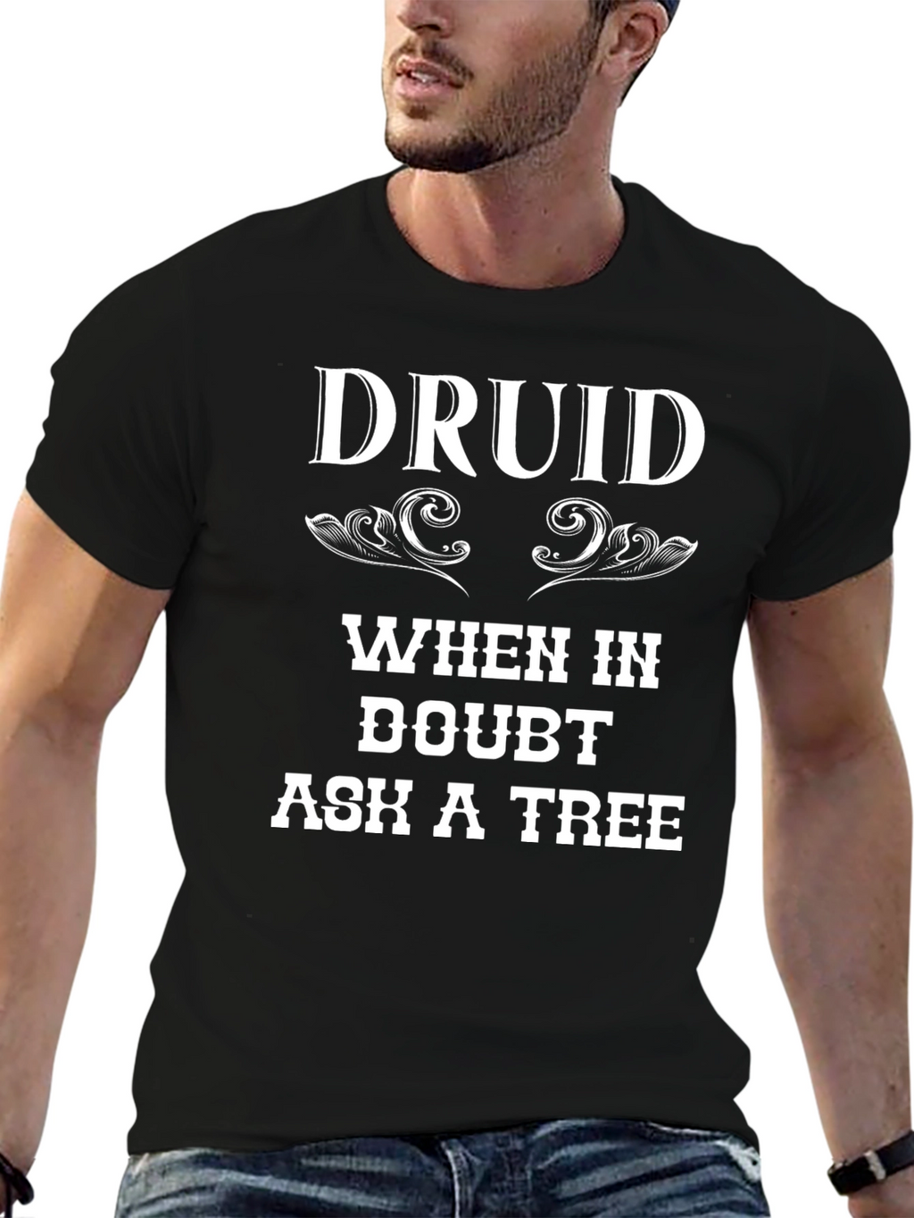 Druid Ask a Tree Graphic T-Shirt