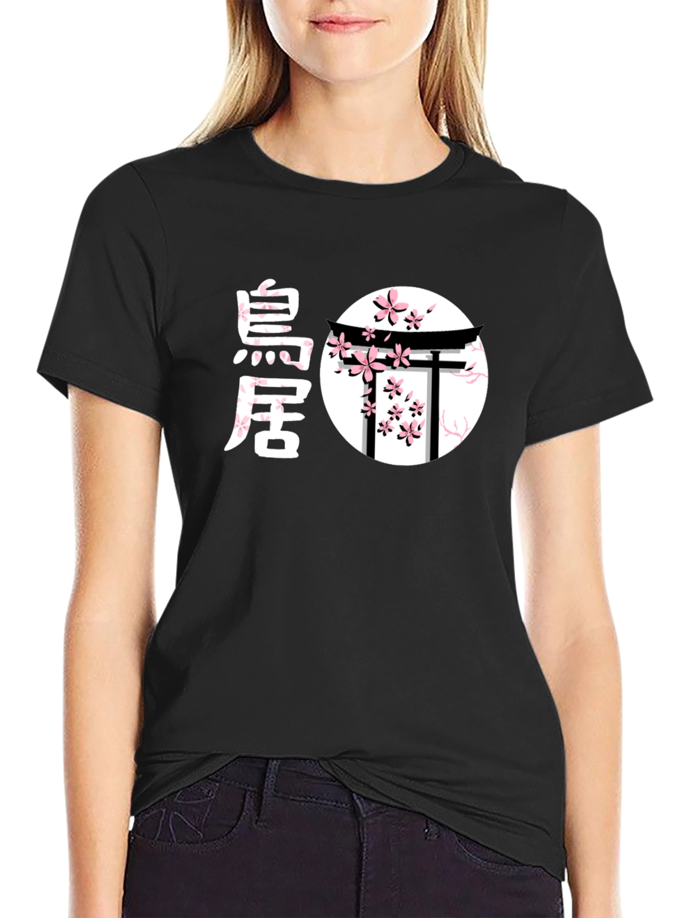 Japanese Cherry Blossom Torii Gate Graphic T-Shirt