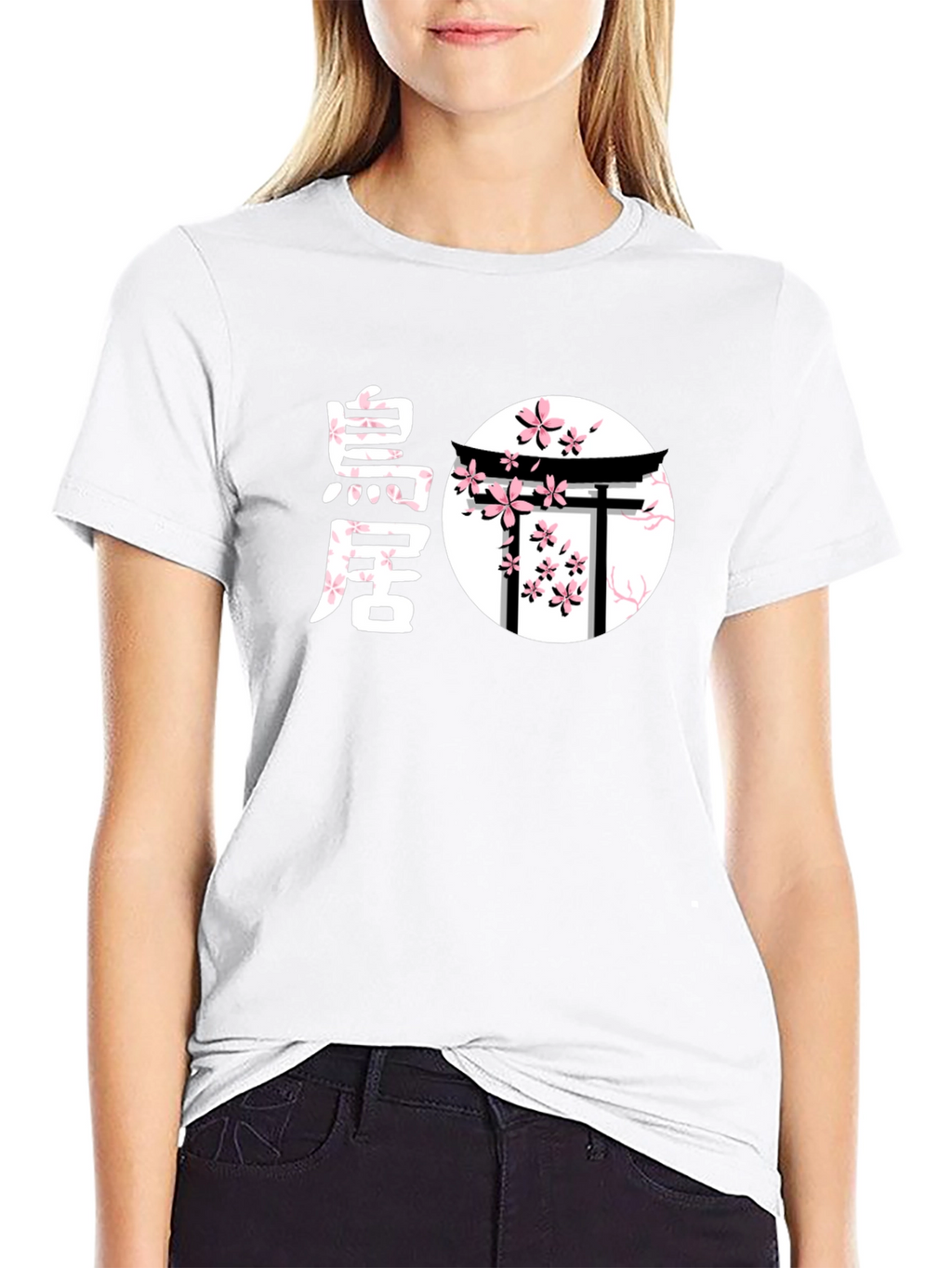Japanese Cherry Blossom Torii Gate Graphic T-Shirt
