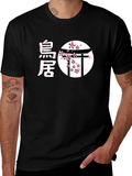 Japanese Cherry Blossom Torii Gate Graphic T-Shirt