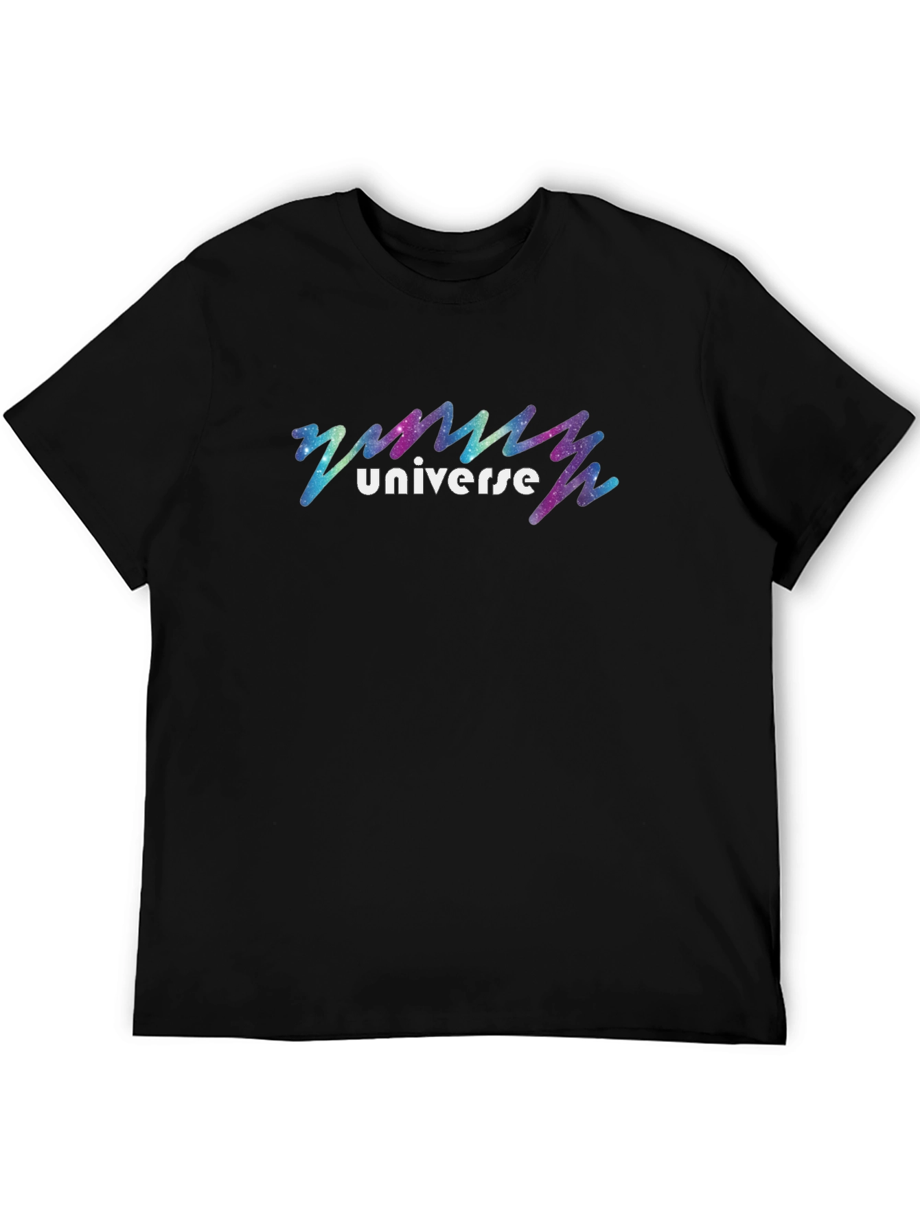 Universe Galaxy Graphic Black T-Shirt