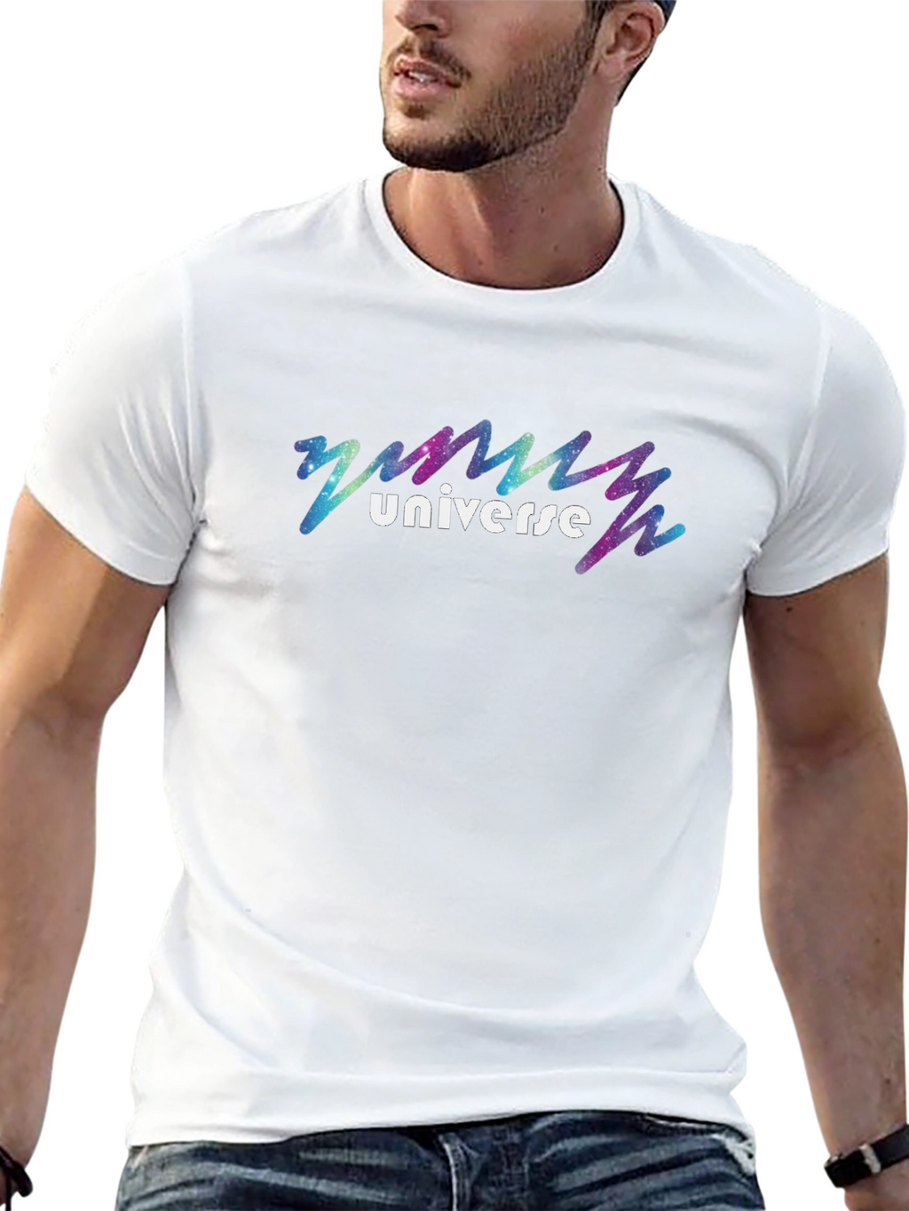 Universe Galaxy Graphic Black T-Shirt