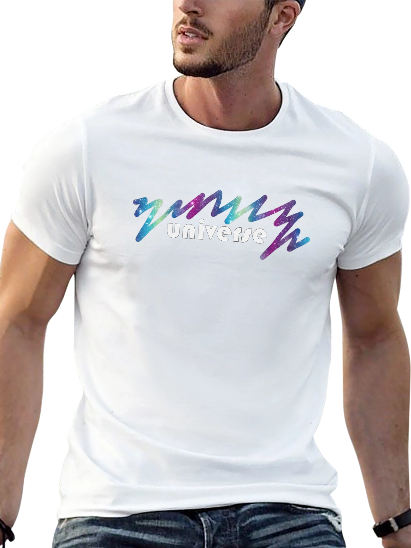 Universe Galaxy Graphic Black T-Shirt