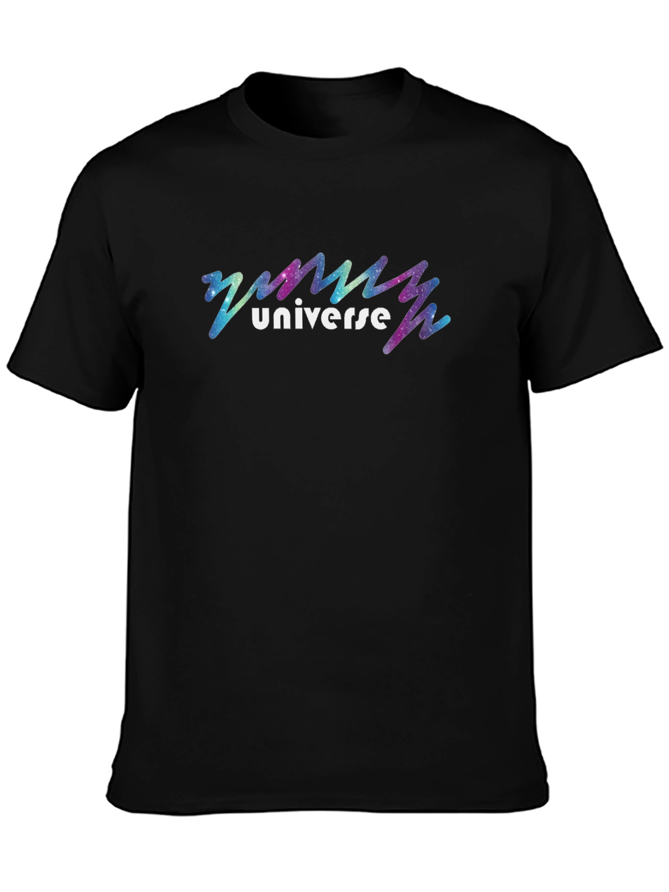 Universe Galaxy Graphic Black T-Shirt