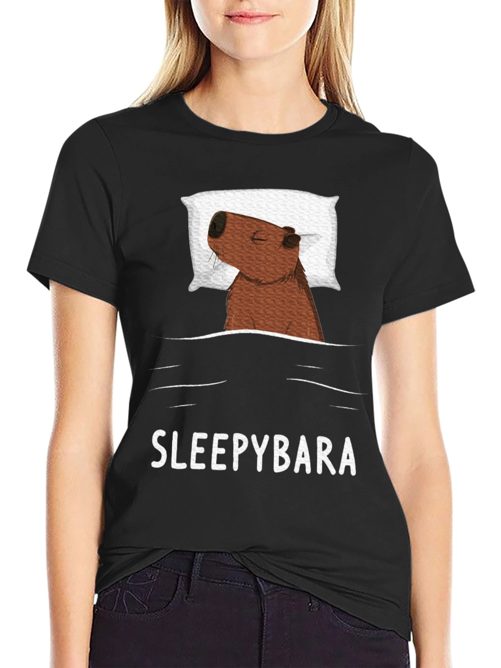 Sleepybara T-Shirt - Cute Capybara Design