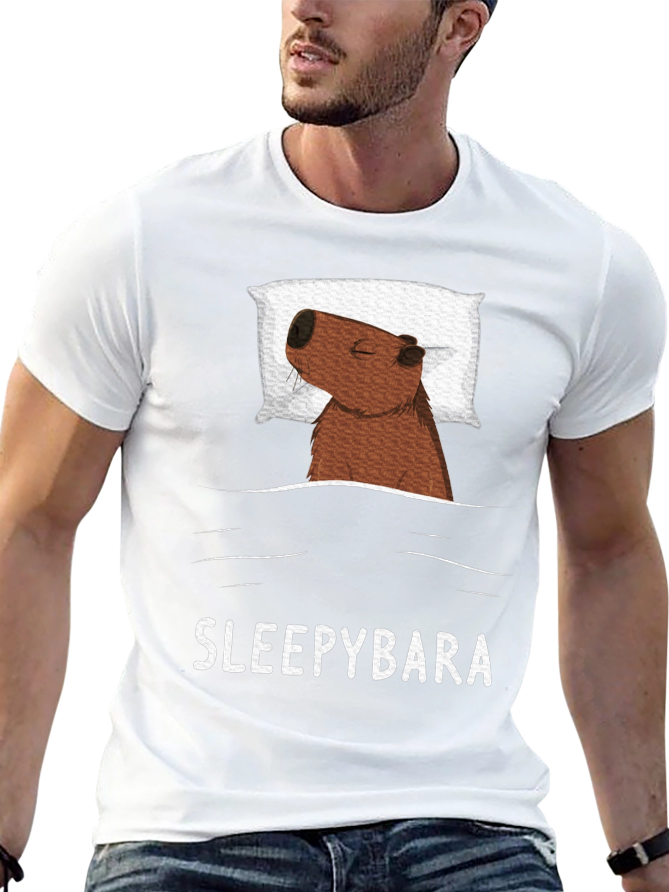 Sleepybara T-Shirt - Cute Capybara Design