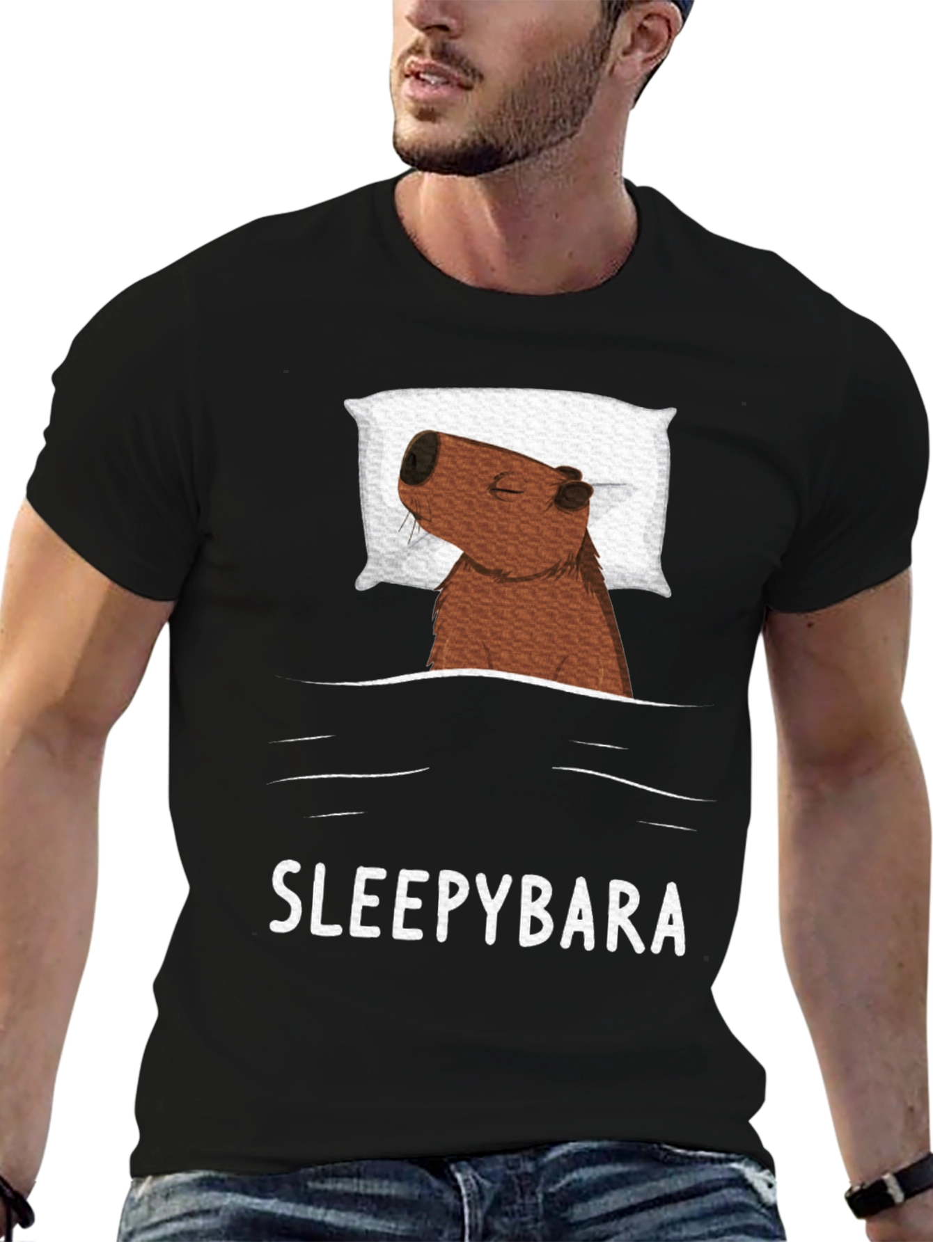 Sleepybara T-Shirt - Cute Capybara Design