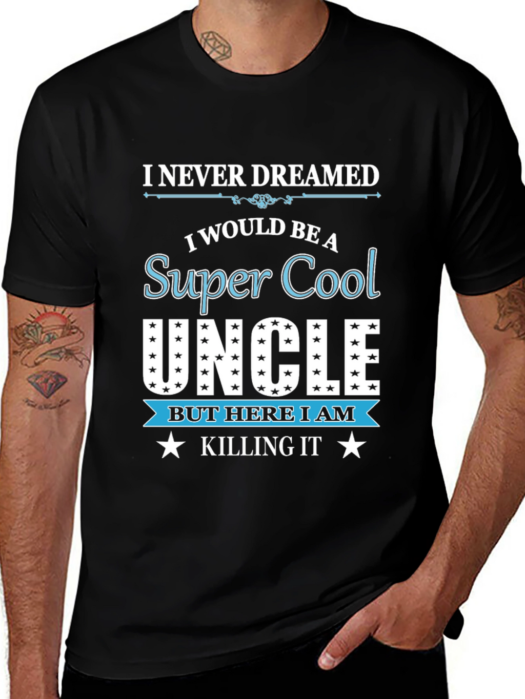 Super Cool Uncle Black T-Shirt