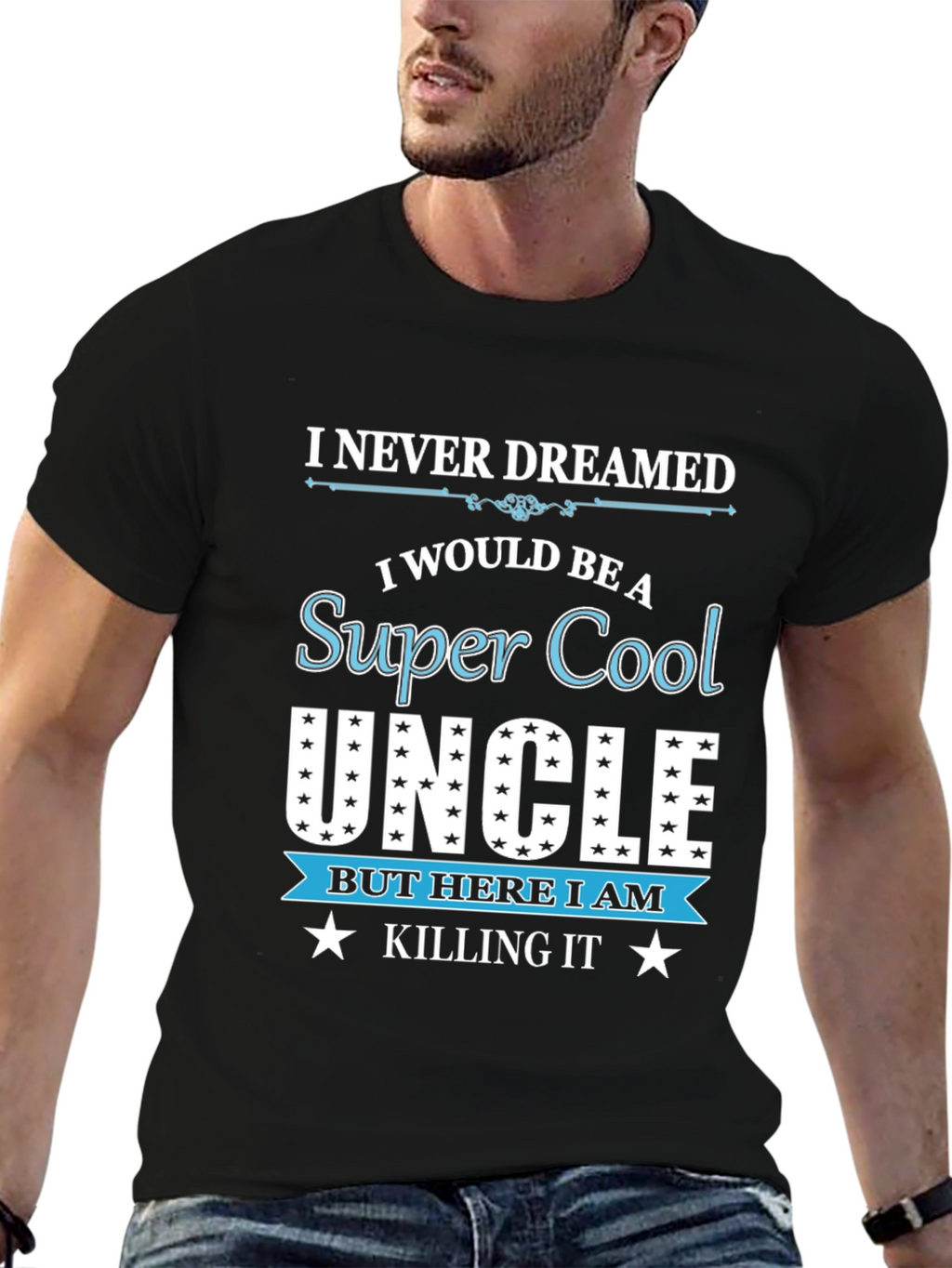 Super Cool Uncle Black T-Shirt