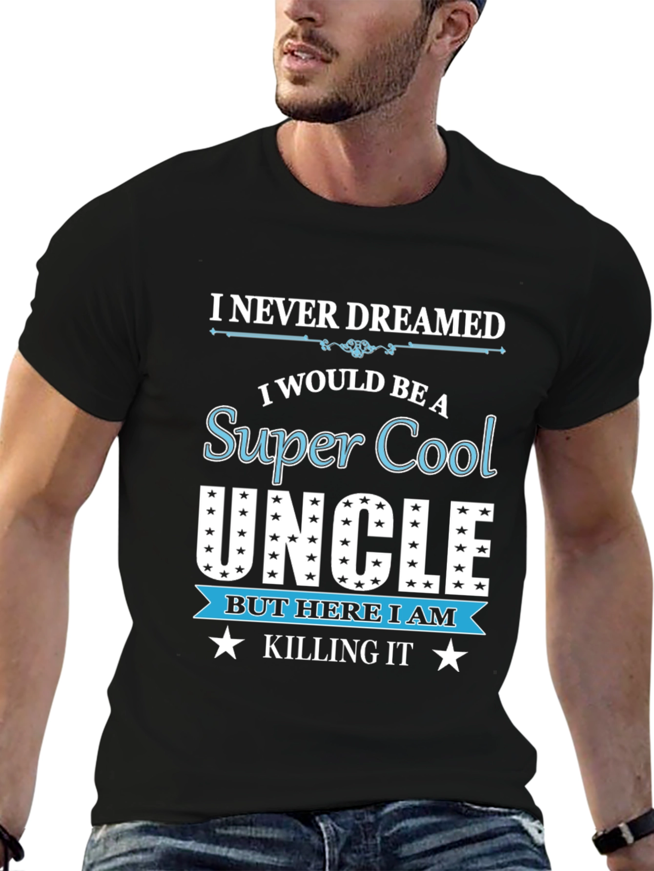 Super Cool Uncle Black T-Shirt