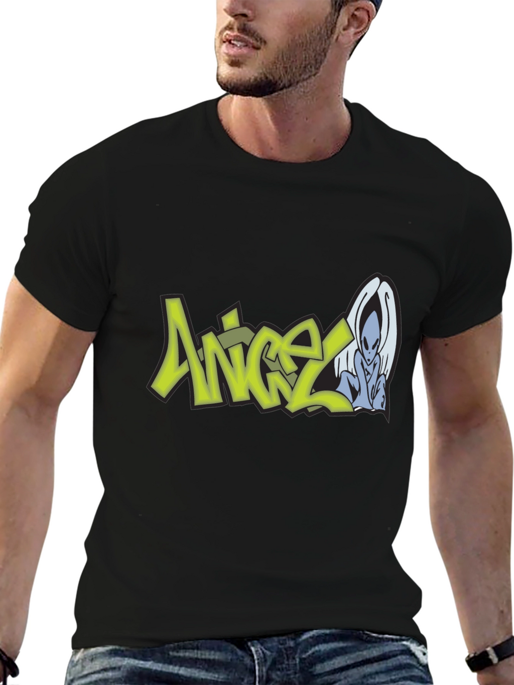 Angel Graphic Print T-Shirt - Urban Streetwear
