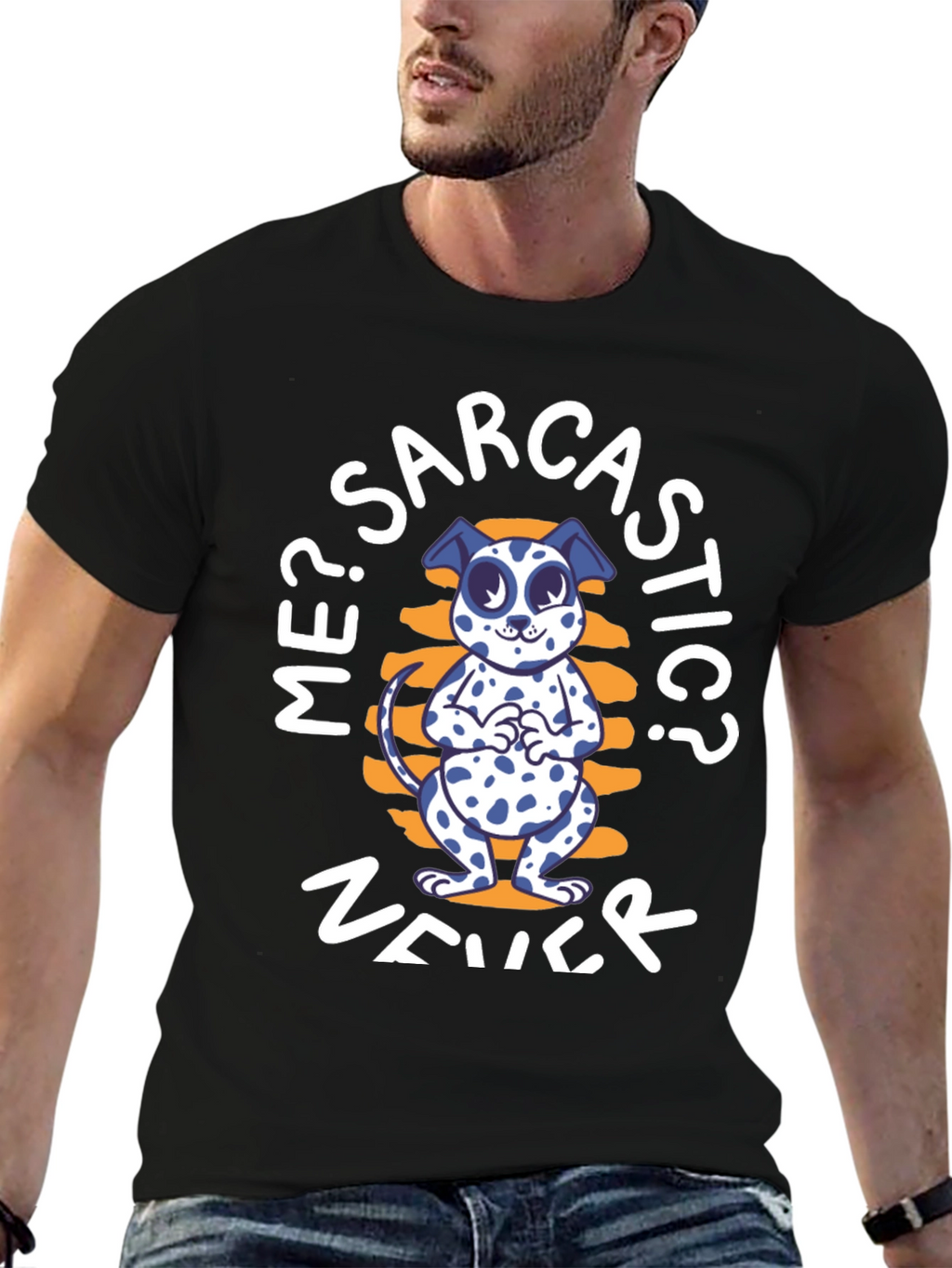 Sarcastic Dog Graphic T-Shirt - Unisex Black Tee