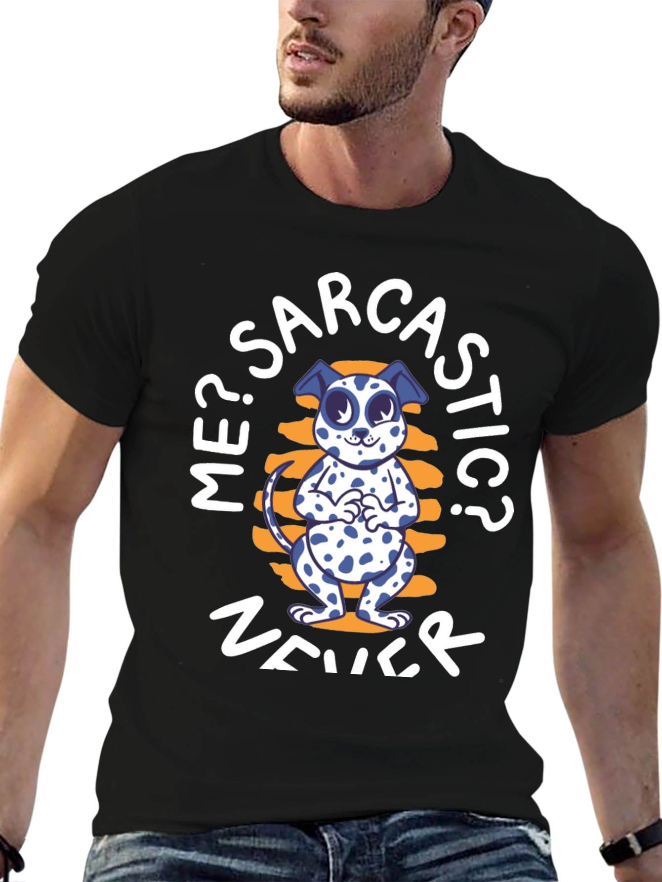 Sarcastic Dog Graphic T-Shirt - Unisex Black Tee