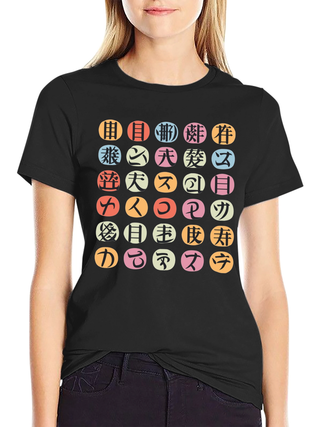 Japanese Characters Graphic T-Shirt
