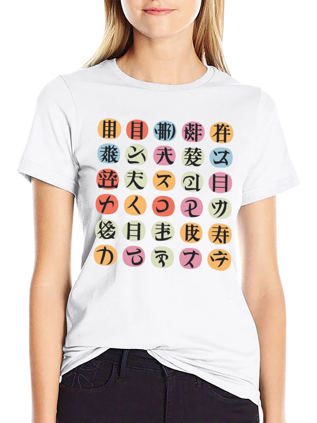 Japanese Characters Graphic T-Shirt