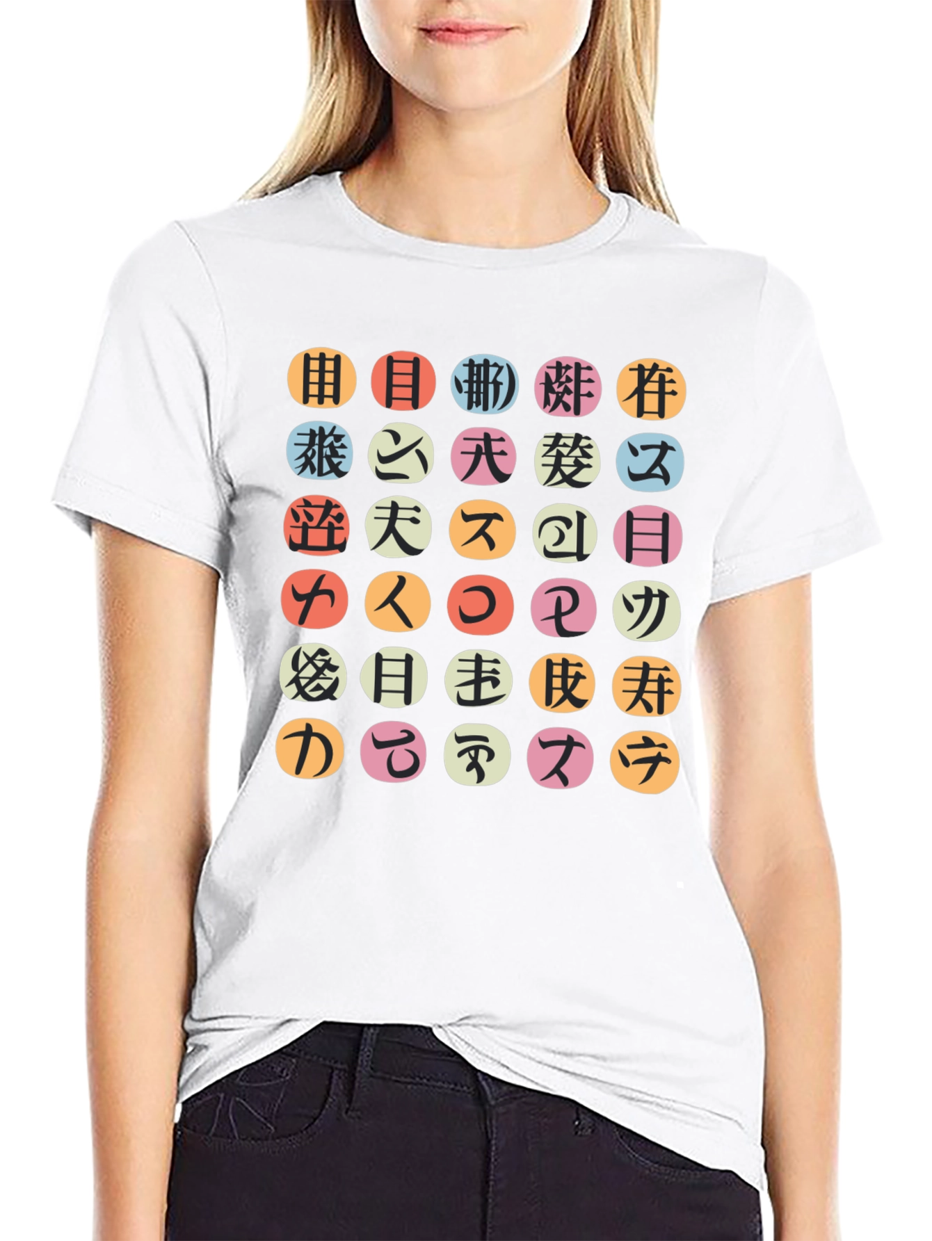 Japanese Characters Graphic T-Shirt