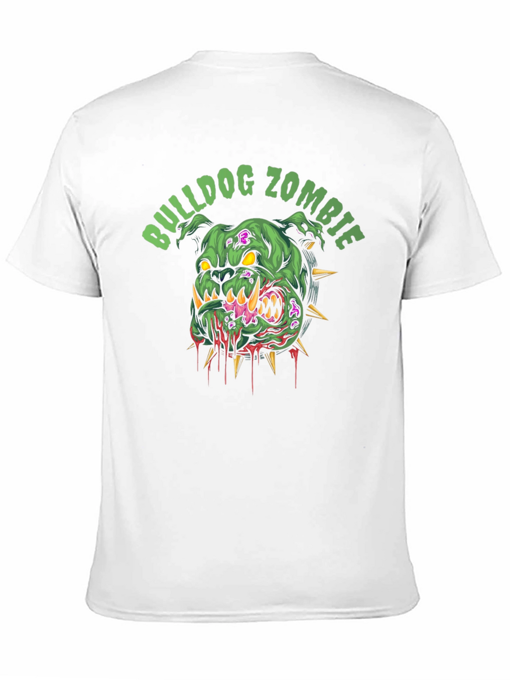 Bulldog Zombie Graphic Print Black T-Shirt