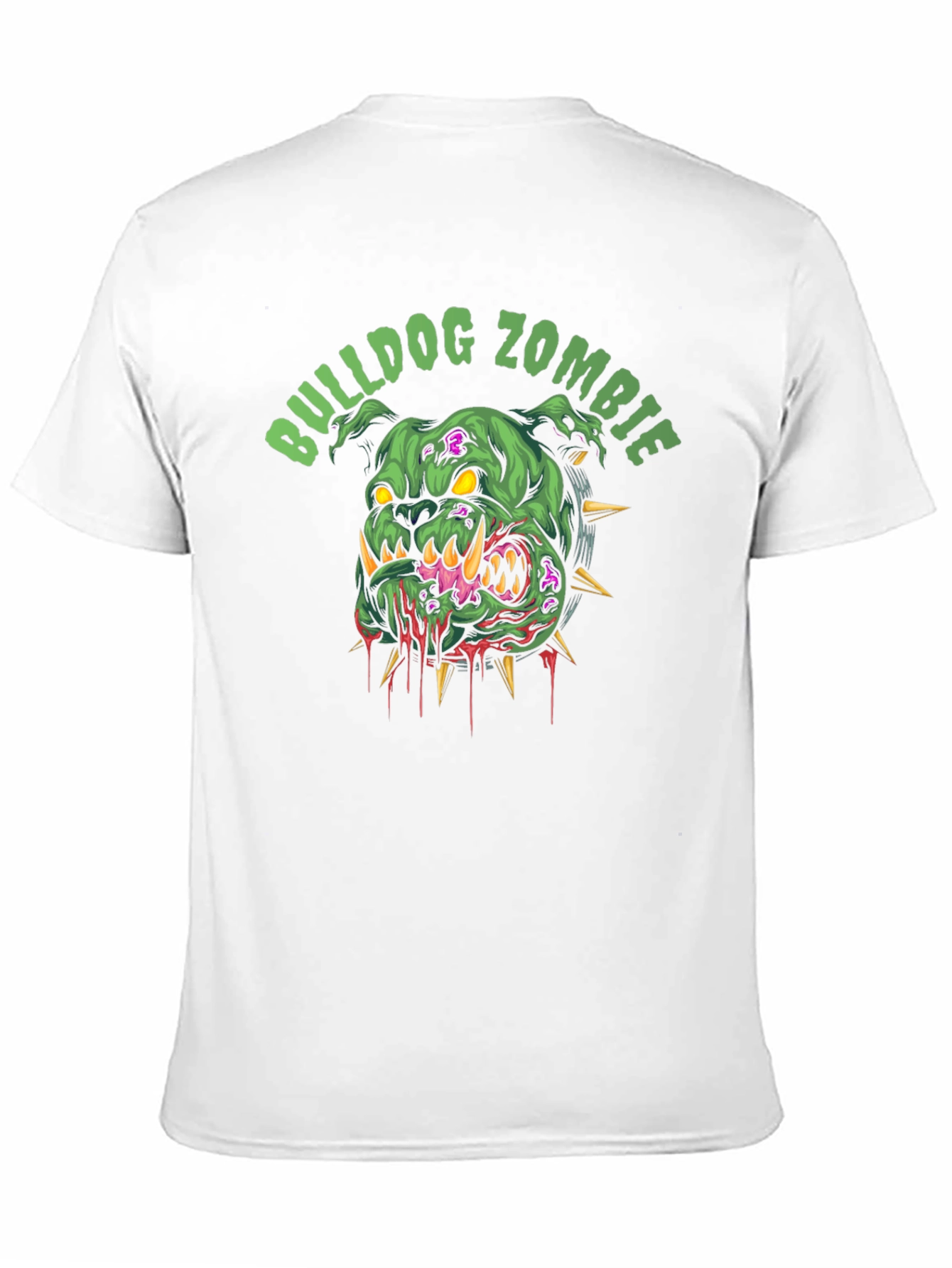 Bulldog Zombie Graphic Print Black T-Shirt