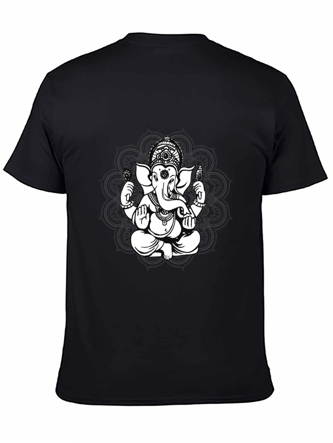 Ganesh Graphic Tee - Black Cotton Blend