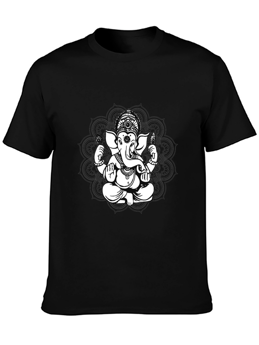 Ganesh Graphic Tee - Black Cotton Blend