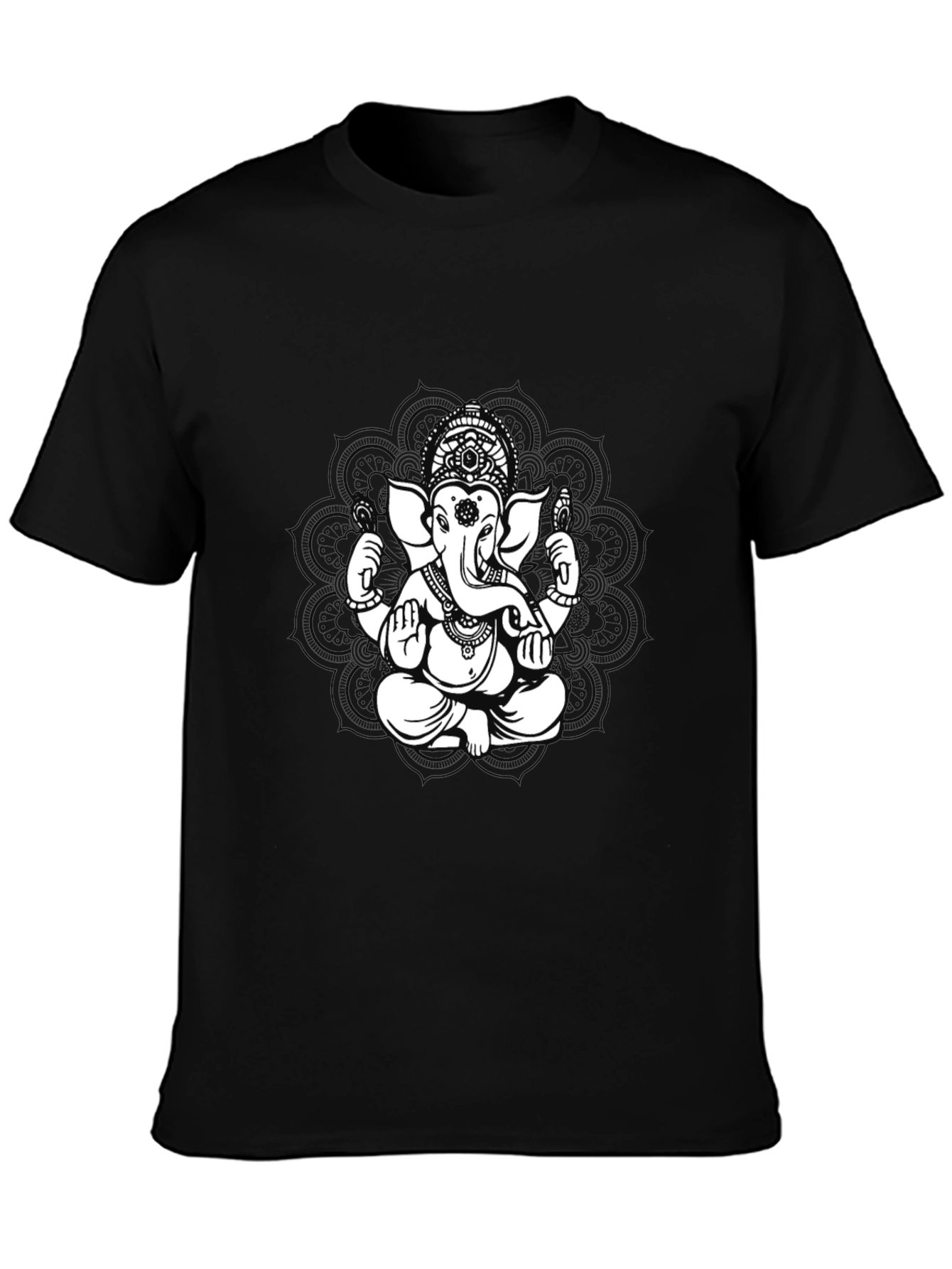 Ganesh Graphic Tee - Black Cotton Blend