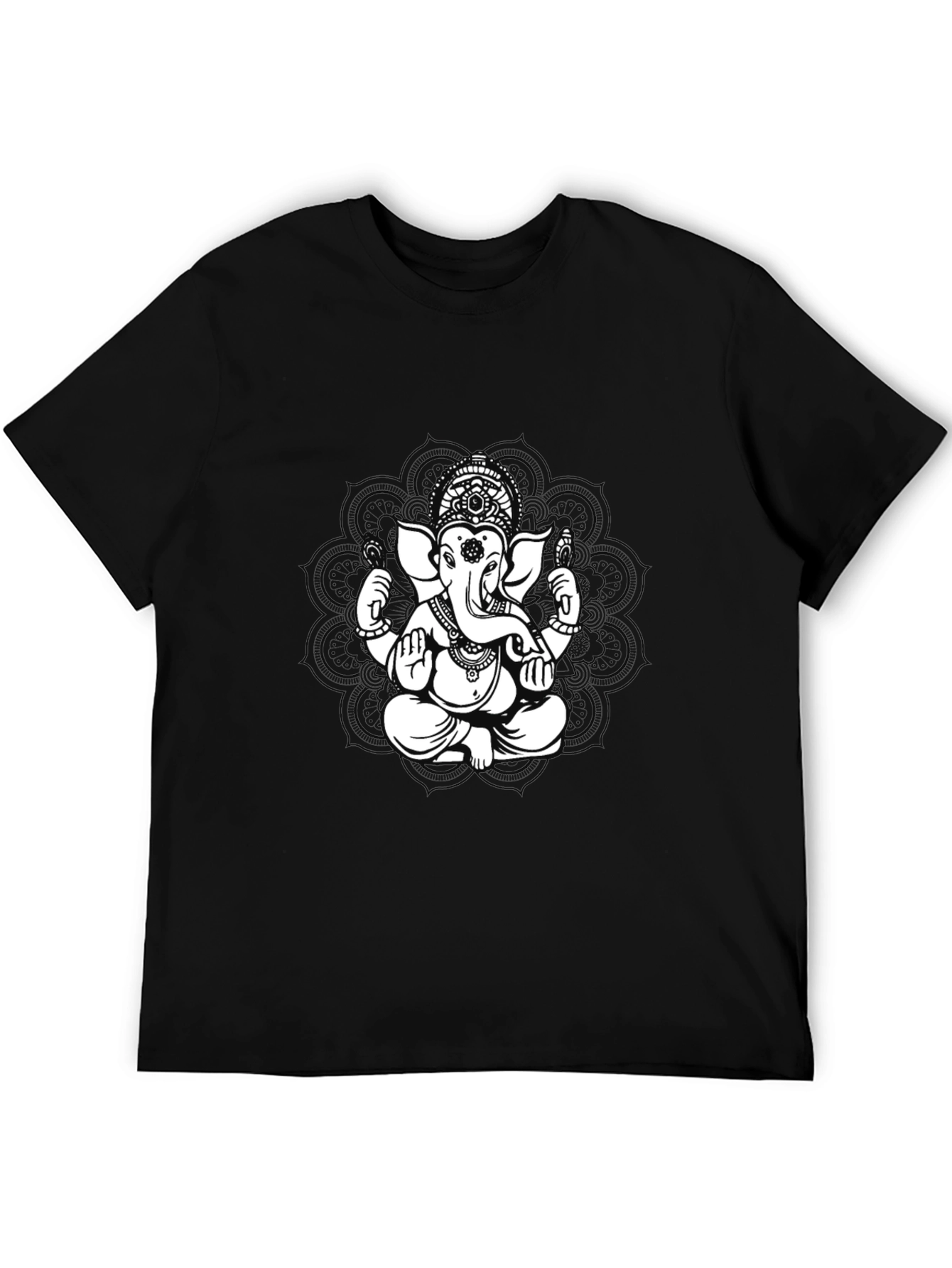 Ganesh Graphic Tee - Black Cotton Blend