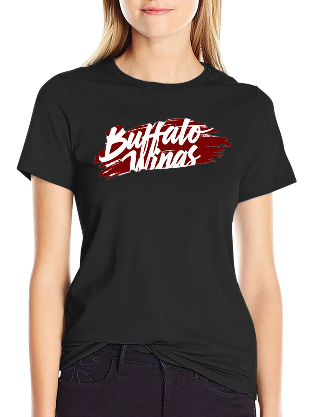 Buffalo Wings T-Shirt - Black Cotton Graphic Tee