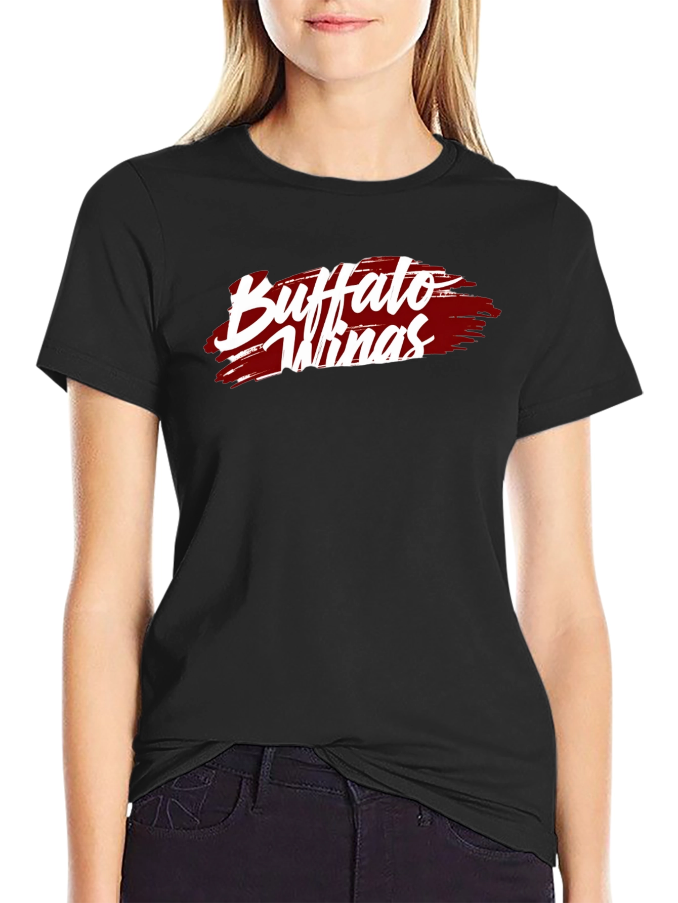 Buffalo Wings T-Shirt - Black Cotton Graphic Tee