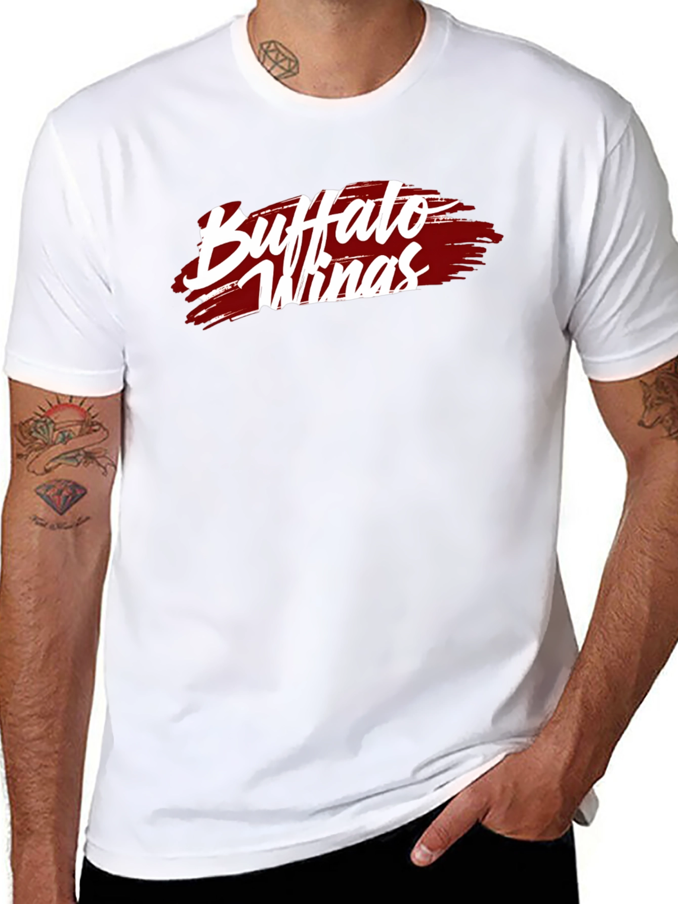 Buffalo Wings T-Shirt - Black Cotton Graphic Tee