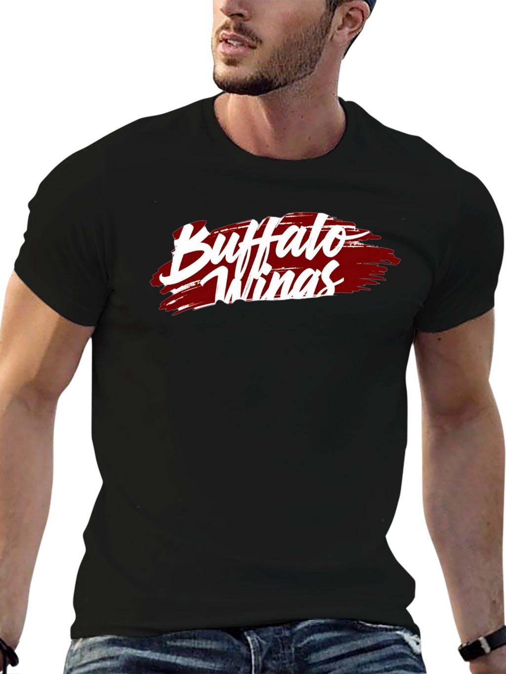 Buffalo Wings T-Shirt - Black Cotton Graphic Tee