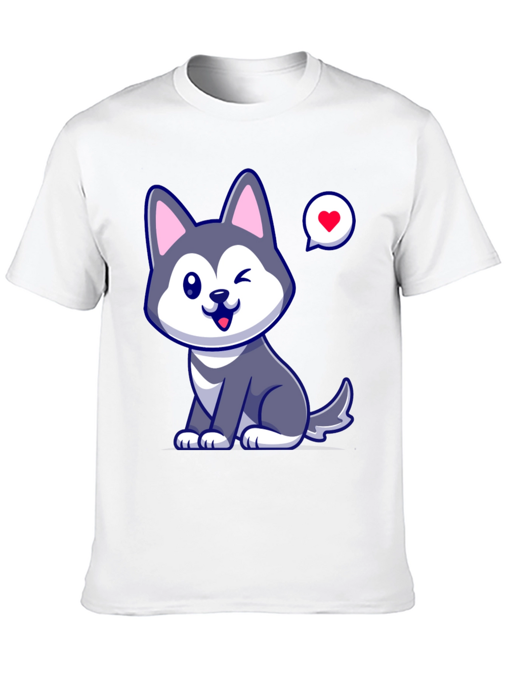 Cute Husky Love Mens Graphic Tee