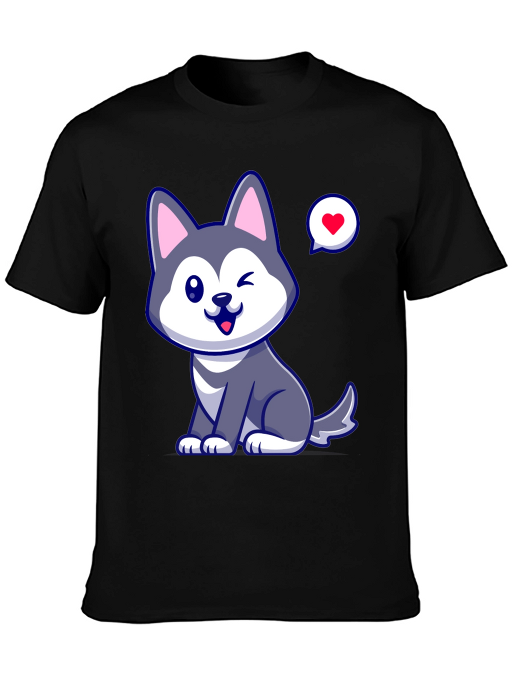 Cute Husky Love Mens Graphic Tee