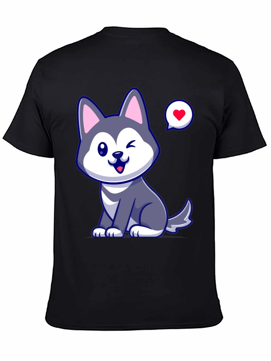 Cute Husky Love Mens Graphic Tee