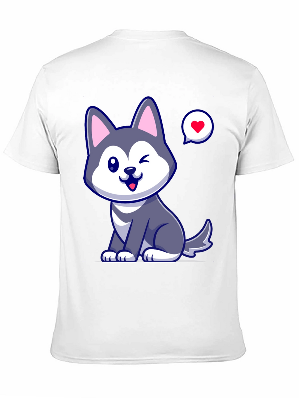 Cute Husky Love Mens Graphic Tee
