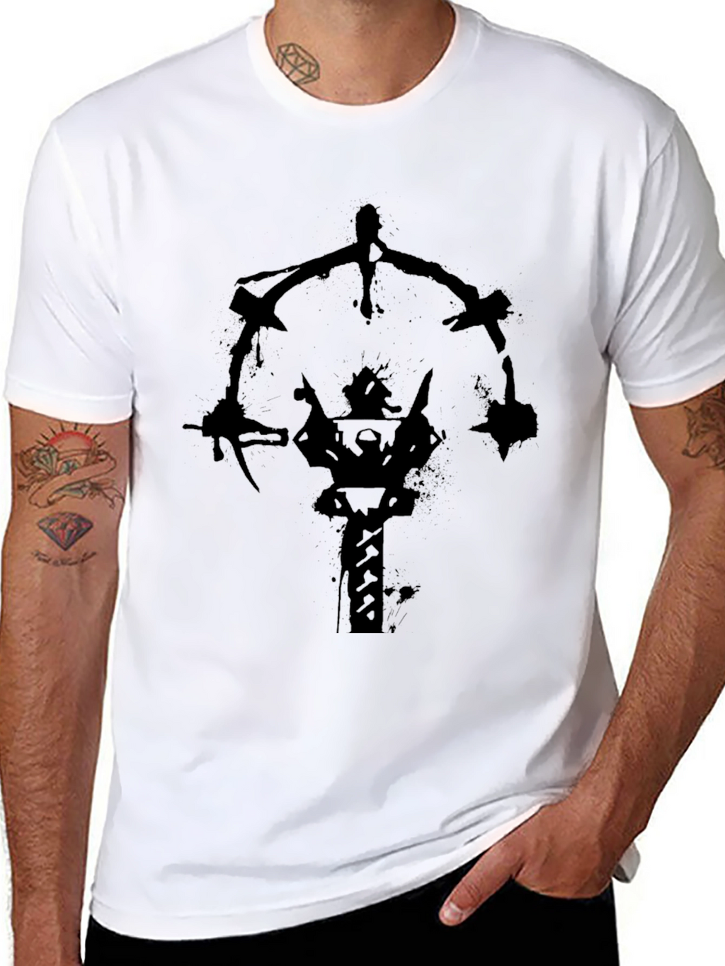 Abstract Graphic Black T-Shirt