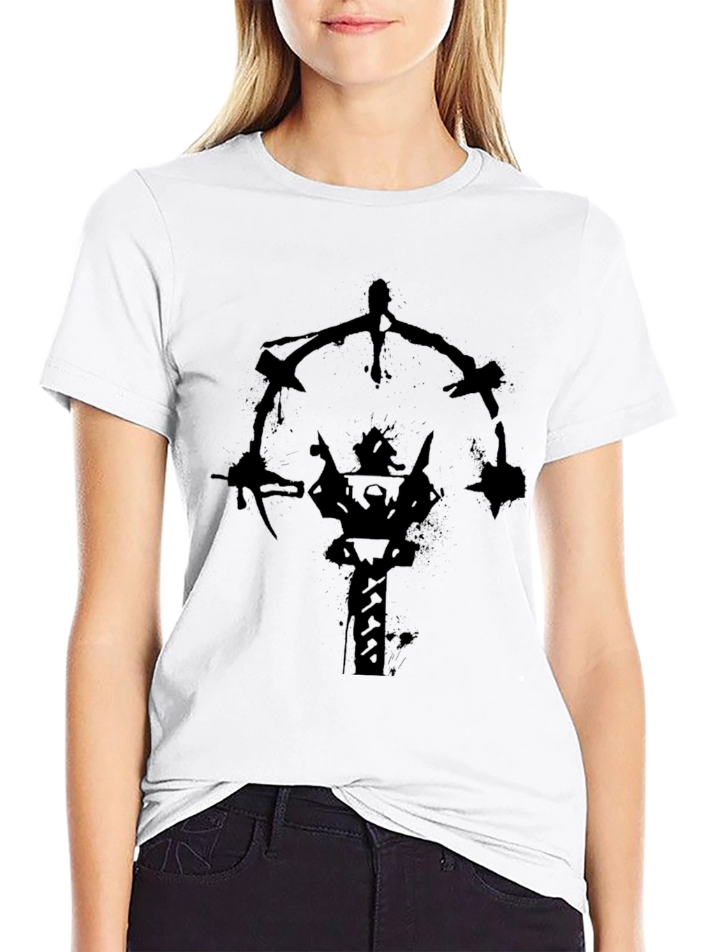 Abstract Graphic Black T-Shirt