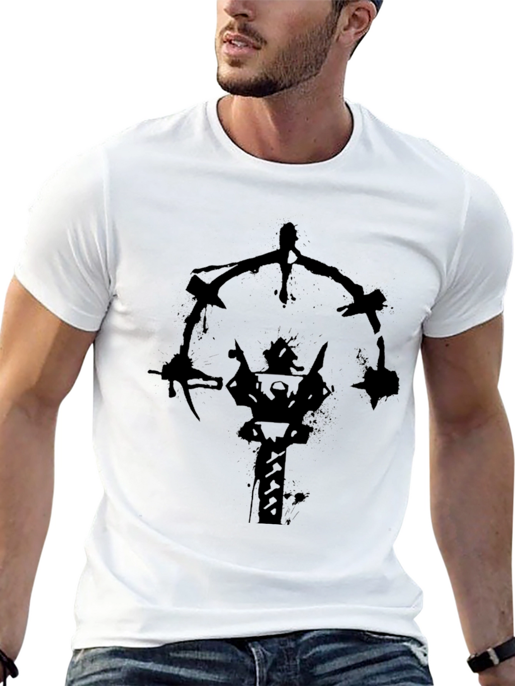 Abstract Graphic Black T-Shirt