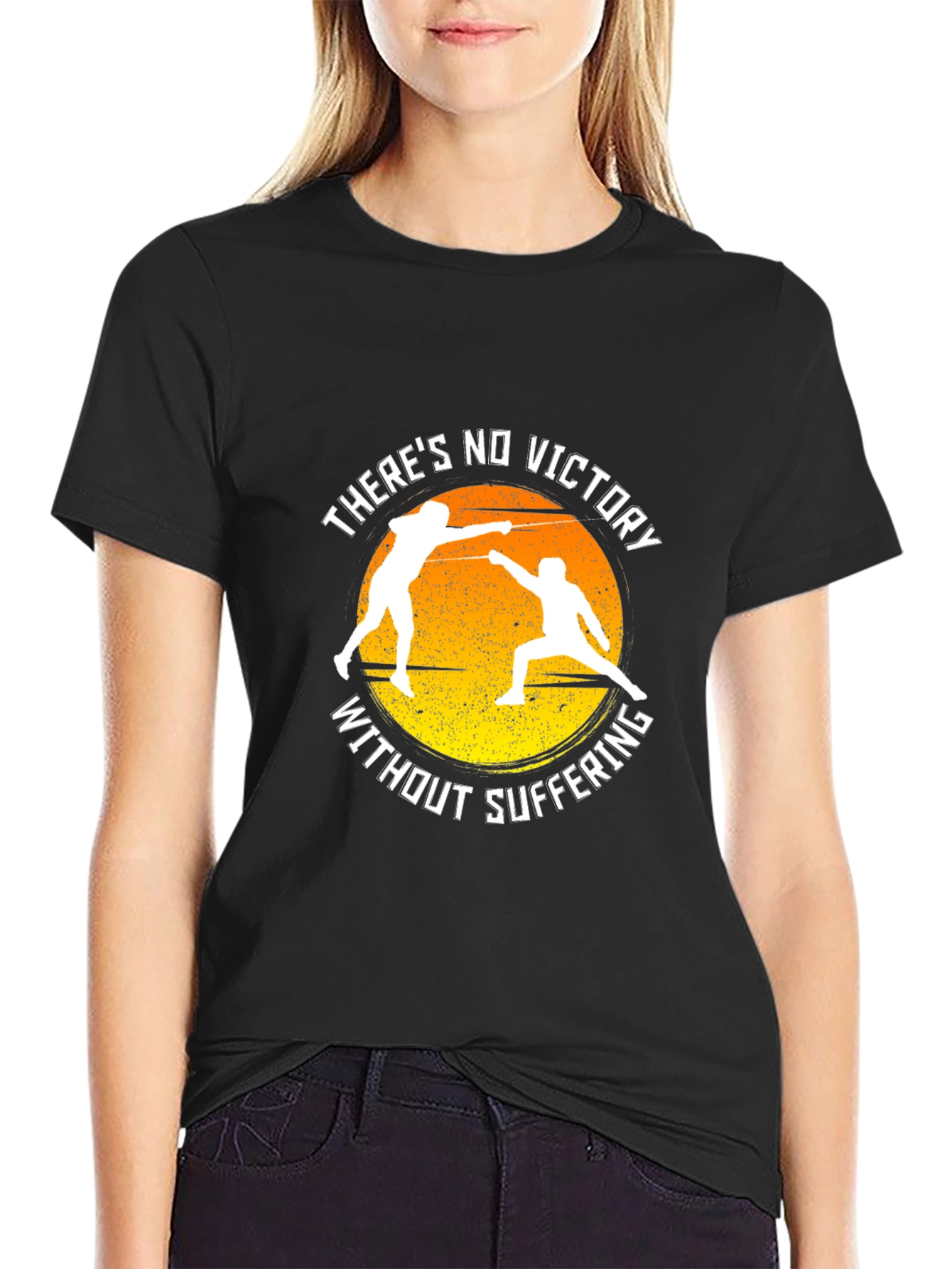 Fencing Victory T-Shirt - No Victory Without Suffering