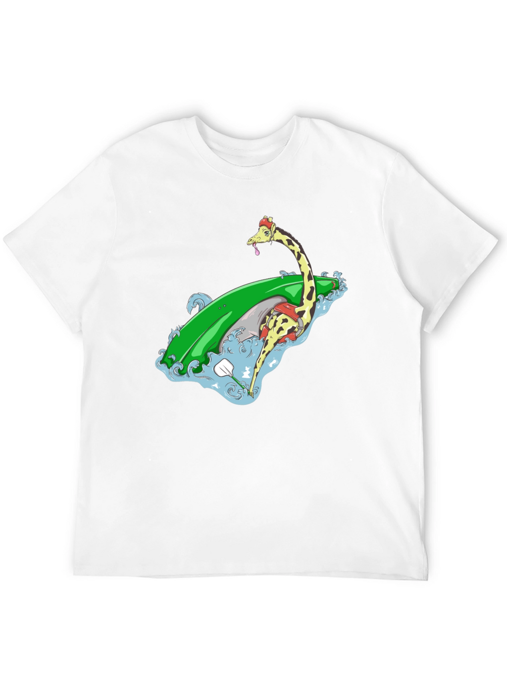 Surfing Giraffe Graphic Tee - Black