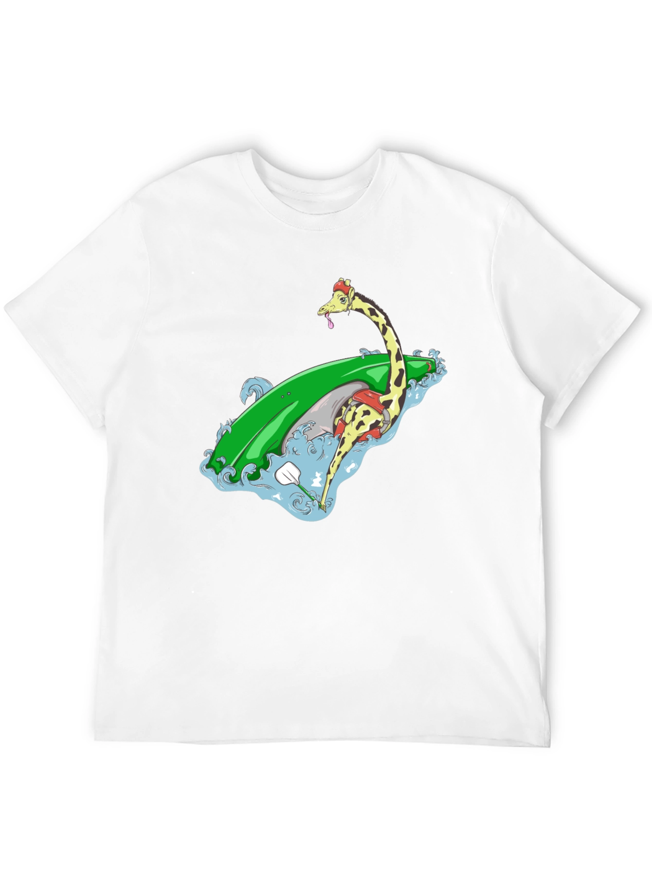 Surfing Giraffe Graphic Tee - Black
