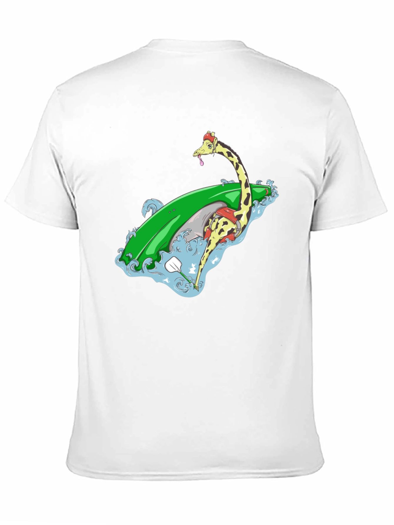 Surfing Giraffe Graphic Tee - Black